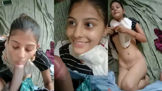 Sex Tape of Desi GF Giving Sloppy Blowjob and Posing Nude